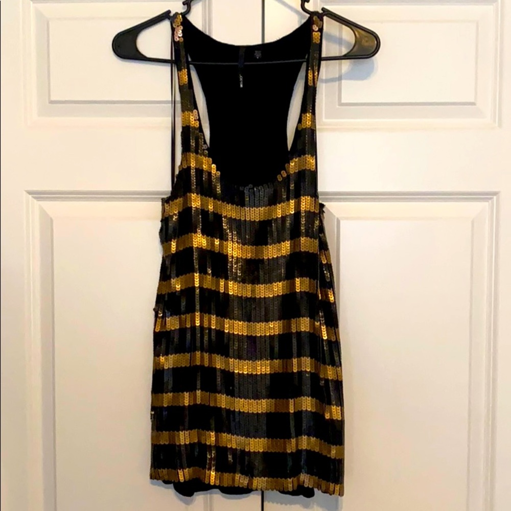 Black & Gold Sequin Top